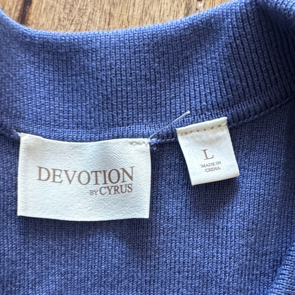 Devotion by Cyrus Marlin Blue Button-Up sweater Midi Dress NWT LARGE - Picture 6 of 8